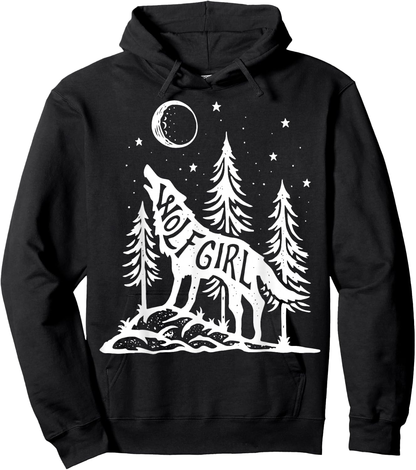 Wolf Girl Who Loves Wolves Funny Animal Lovers Women Outdoor Hoodie - Hoodie | Black