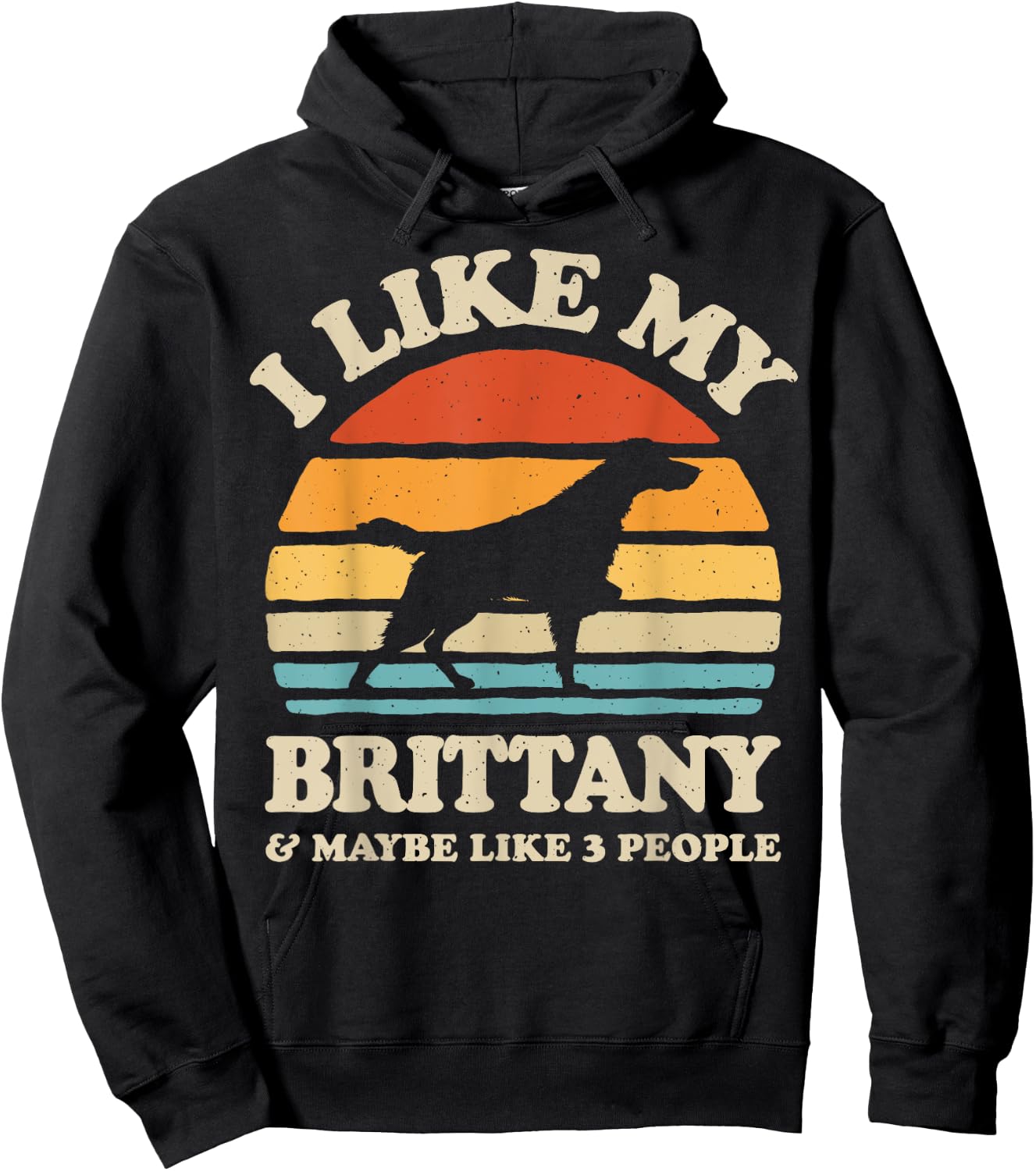 I Like My Brittany Spaniel And Maybe Like 3 People Dog Retro Women Girls Kids Hoodie - Hoodie | Black
