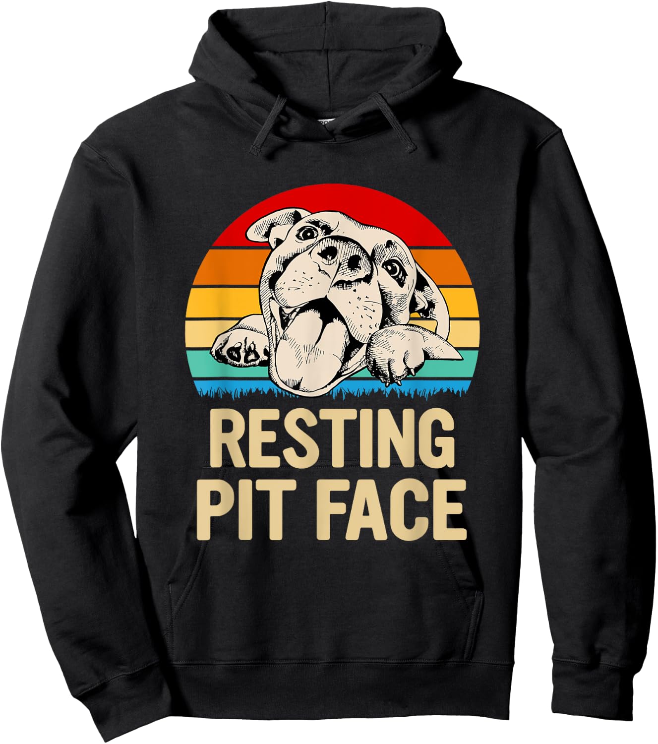 Resting Pit Face Gift Pitbull Lovers and Pittie Owners Hoodie - Hoodie | Black