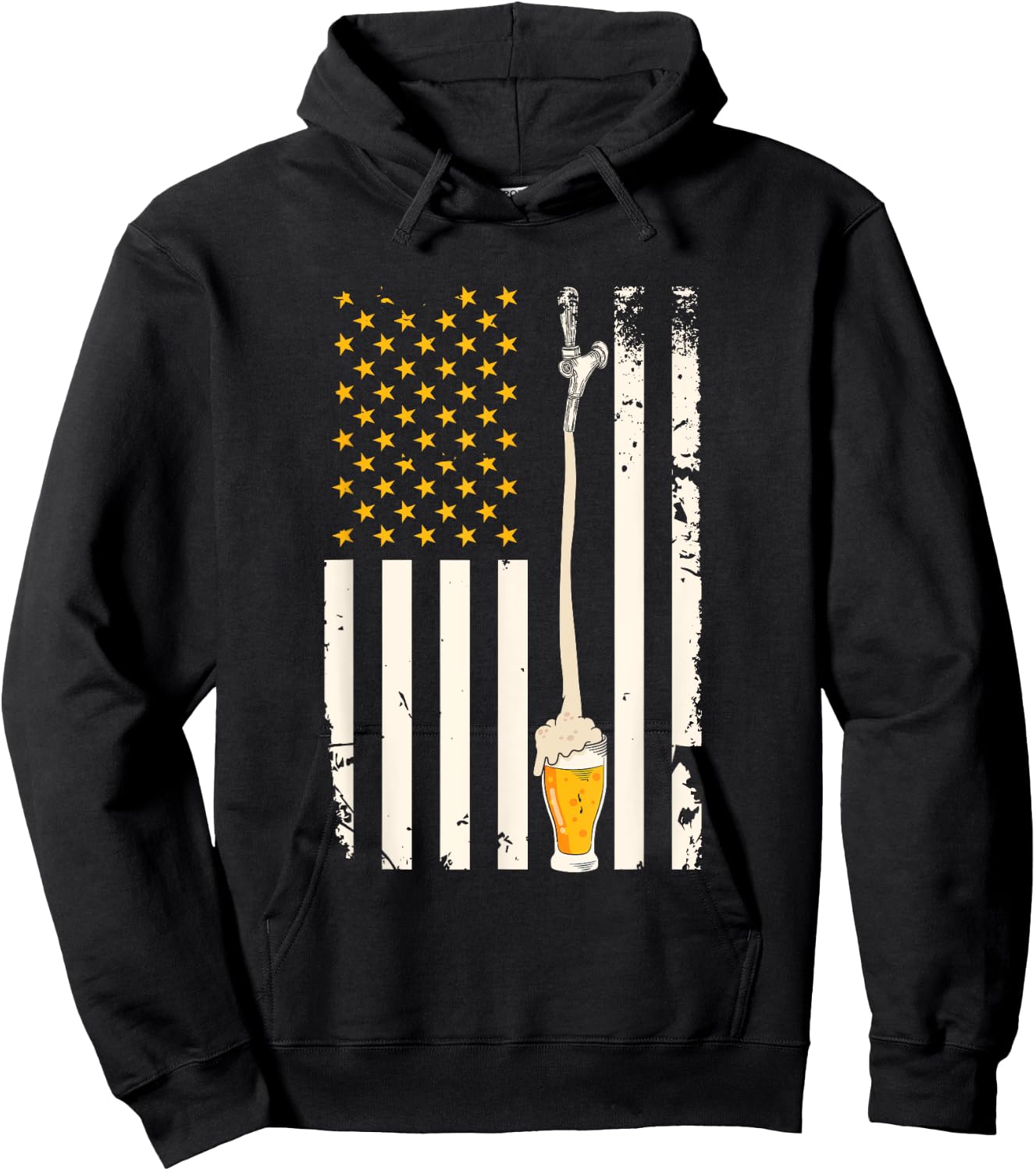 Patriotic American Brewer US Flag Craft Beer Women Men Hoodie - Hoodie | Black