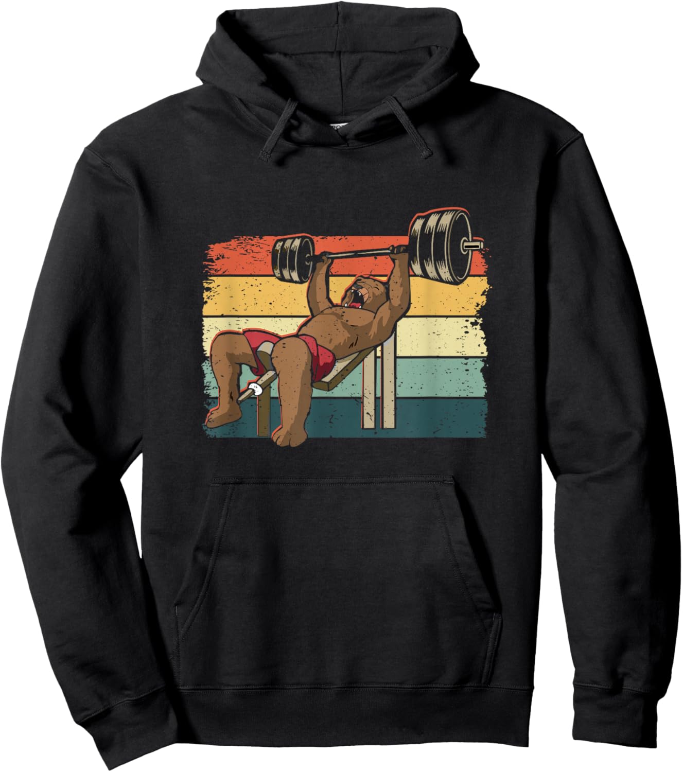 Powerlifter Weightlifting Bench Press Bear Powerlifting Hoodie - Hoodie | Black