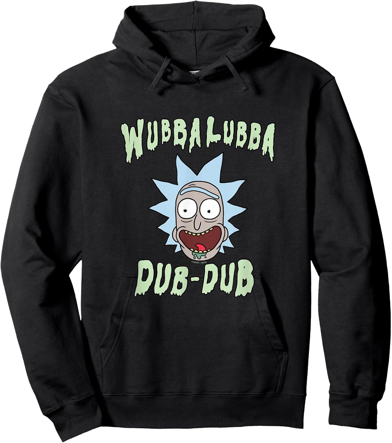Rick and Morty Wubba Lubba Dub-Dub Drippy Text Hoodie - Hoodie | Black