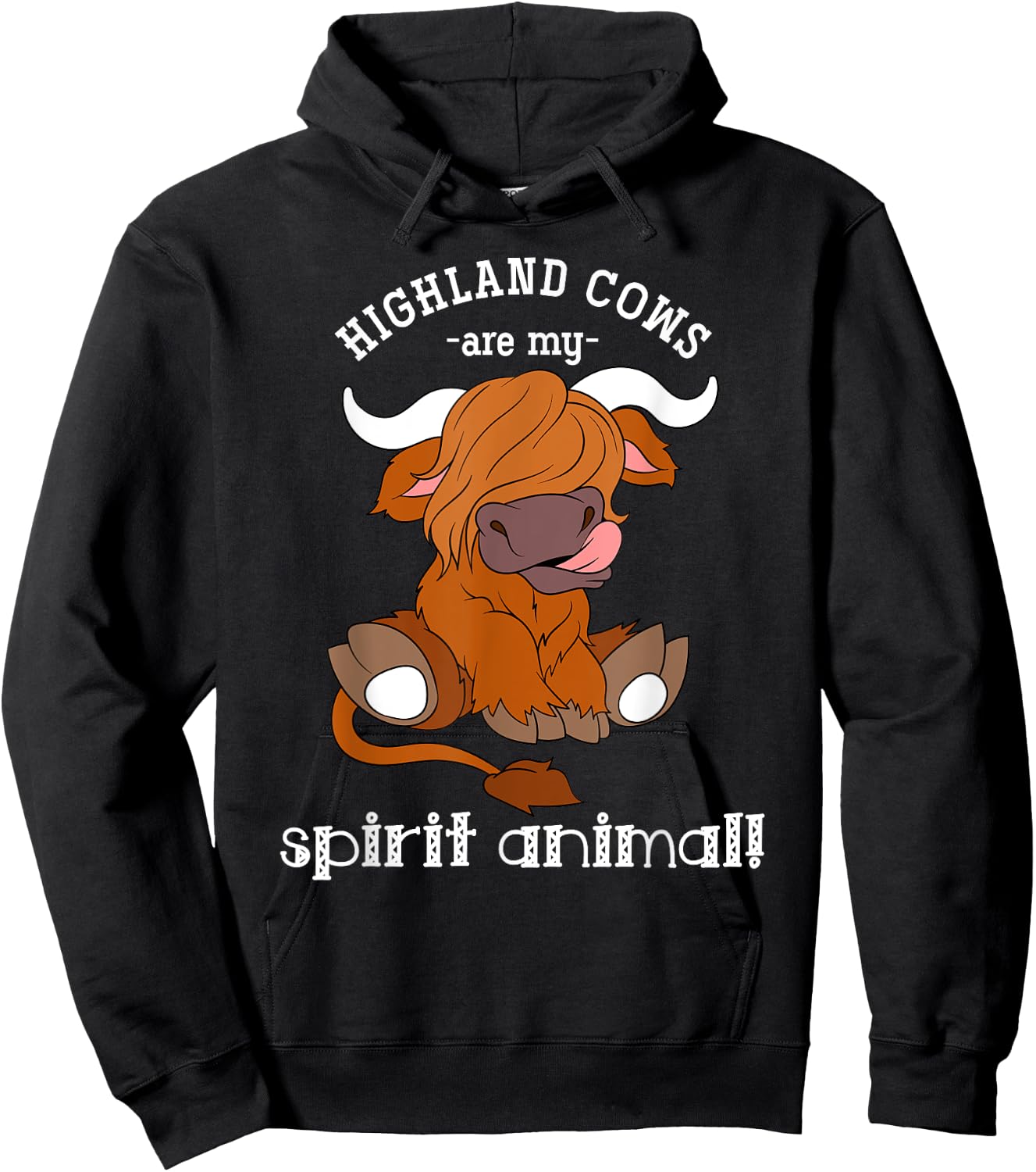 Highland Cows Are My Spirit Animal Scottish Highland Cow Hoodie - Hoodie | Black