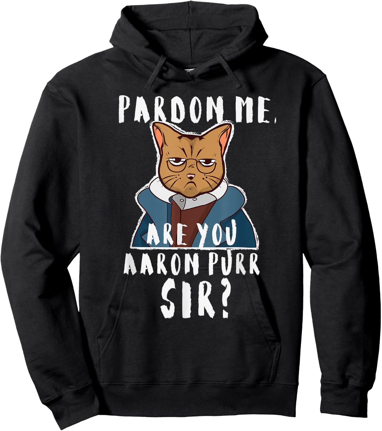 Pardon Me Are You Aaron Purr Sir? Funny Hamilton Cat Hoodie - Hoodie | Black