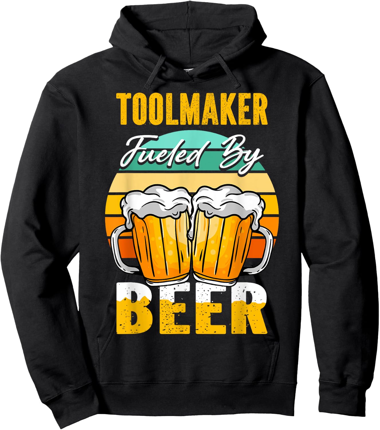 Toolmaker Fueled By Beer - Funny Beer Lover Toolmaker Gift Hoodie - Hoodie | Black