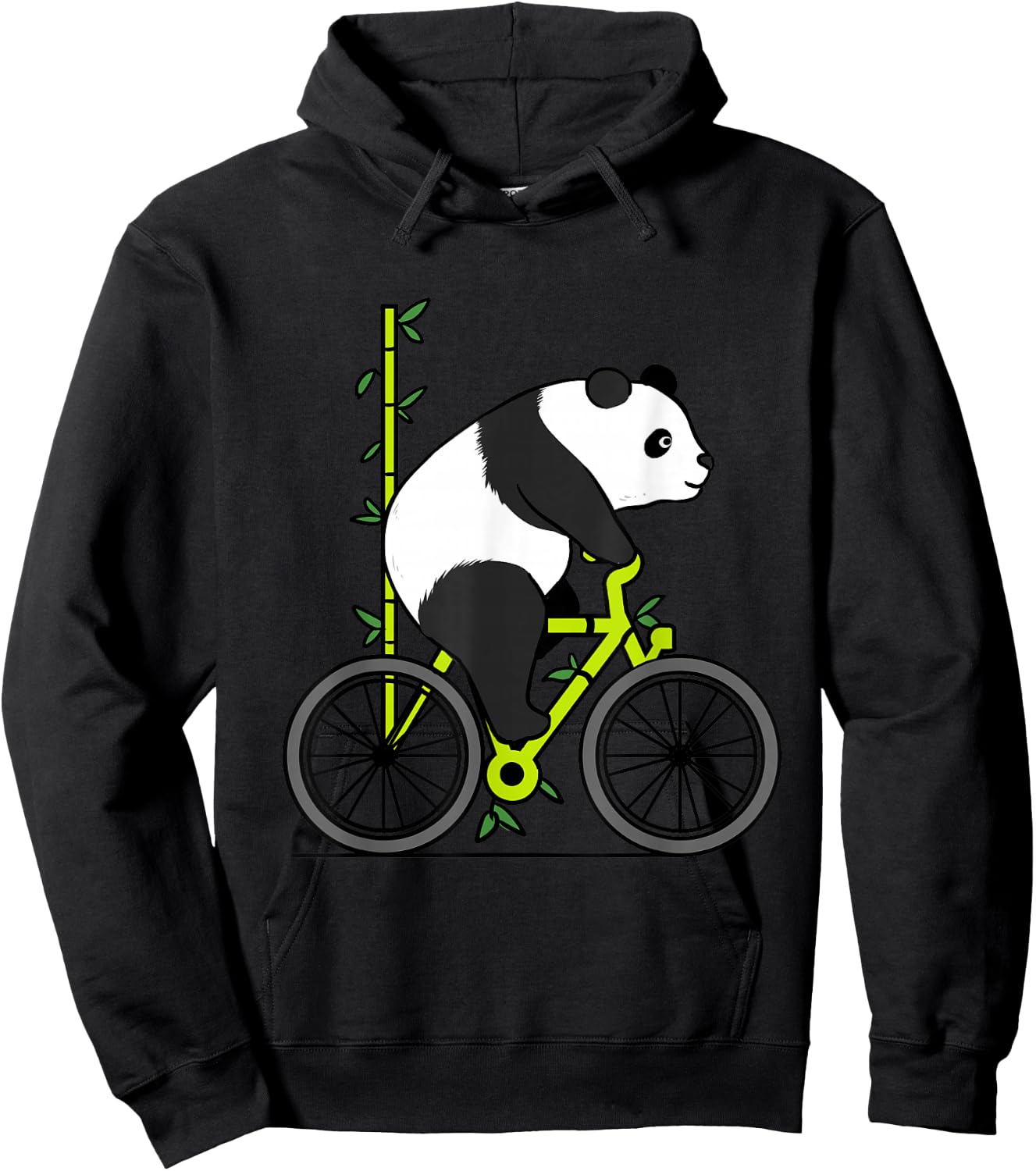 Panda Riding Bike Hoodie - Hoodie | Black