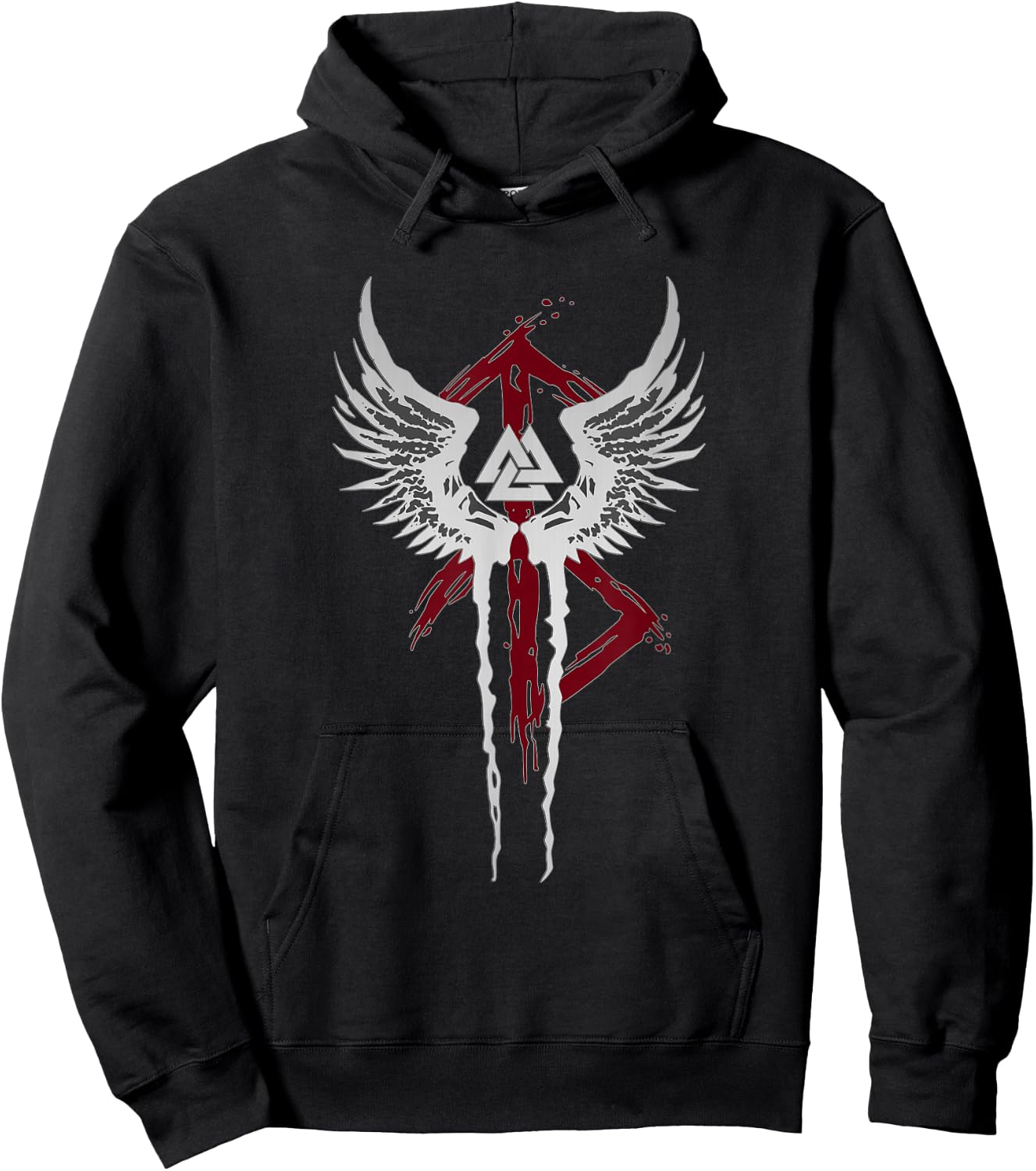 Valkyrie Symbol Valknut Odin Wings Vikings Asgard Valhalla Hoodie - Hoodie | Black