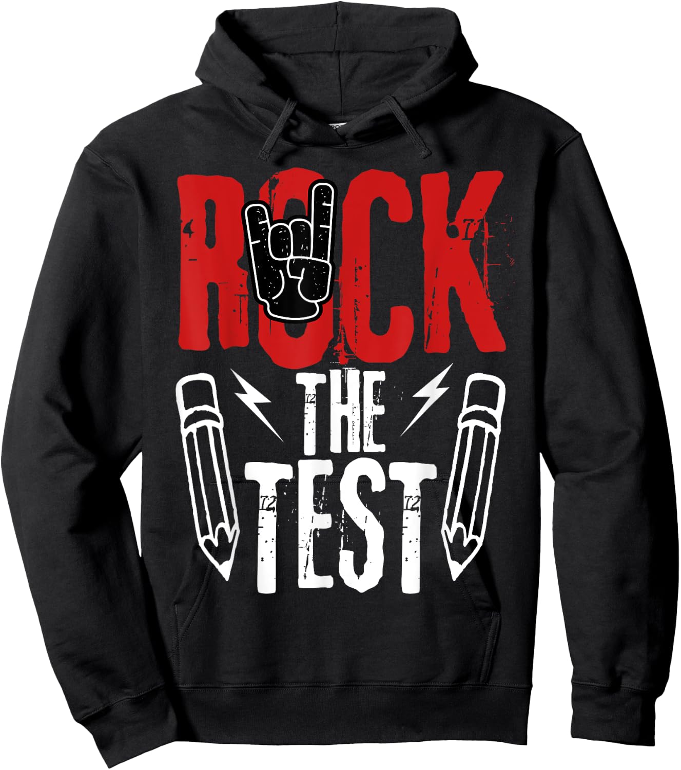 Test Day Rock The Funny Metal Teacher Student Testing Exam Hoodie - Hoodie | Black