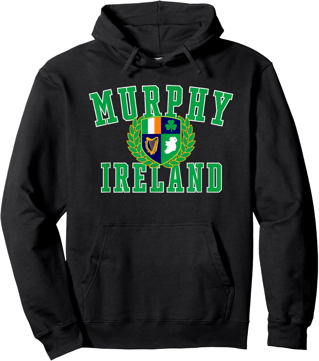Irish Surname Murphy Ireland Crest Hoodie - Hoodie | Black