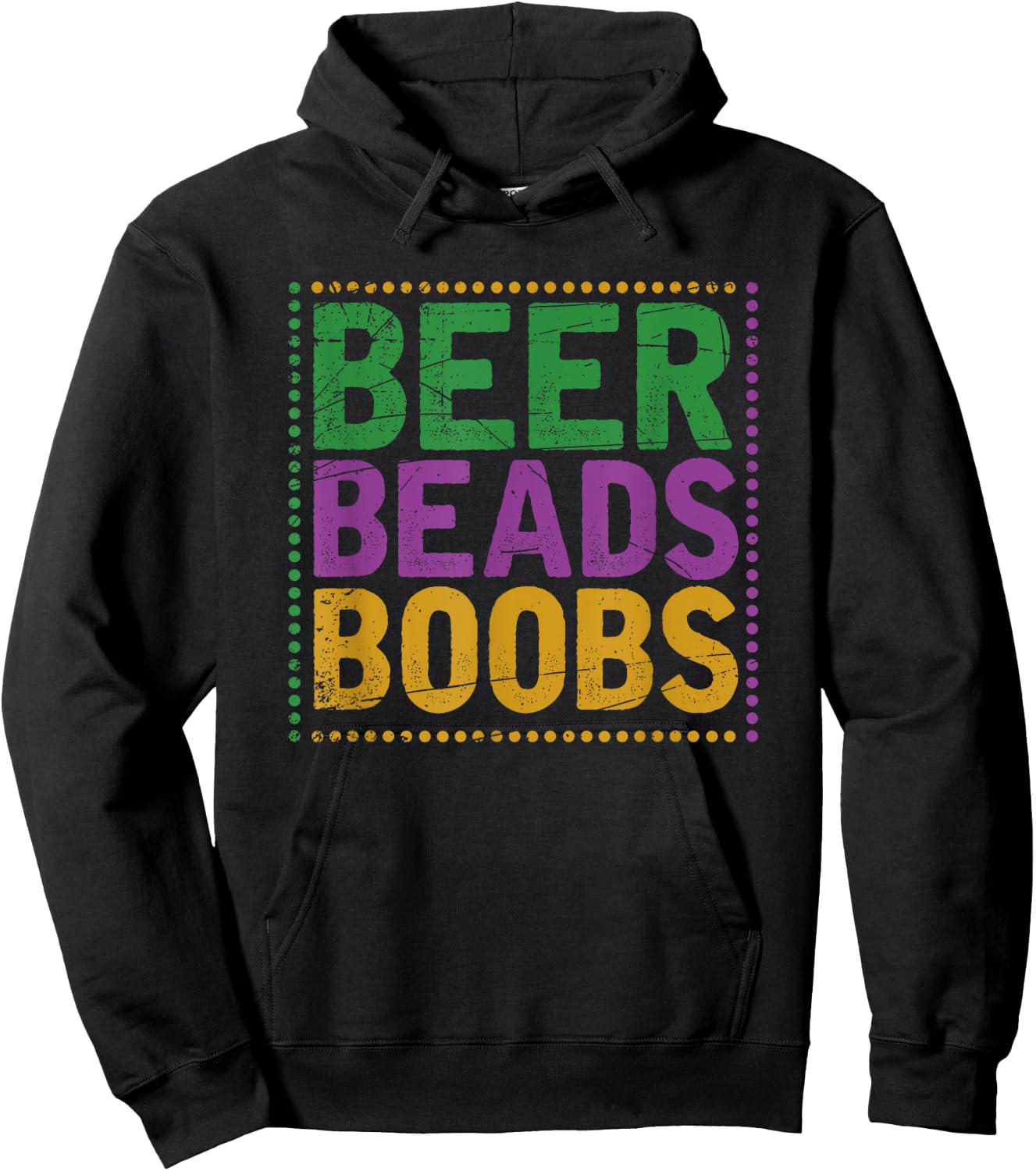 Beer Beads Boobs Funny Masquerade Mardi Gras Hoodie - Hoodie | Black