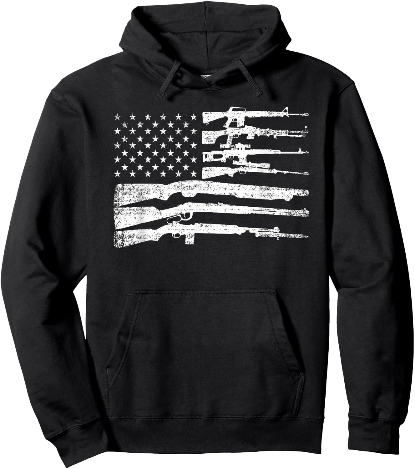 American Flag Guns Vintage 2nd Amendment Pro Gun Hoodie - Hoodie | Black