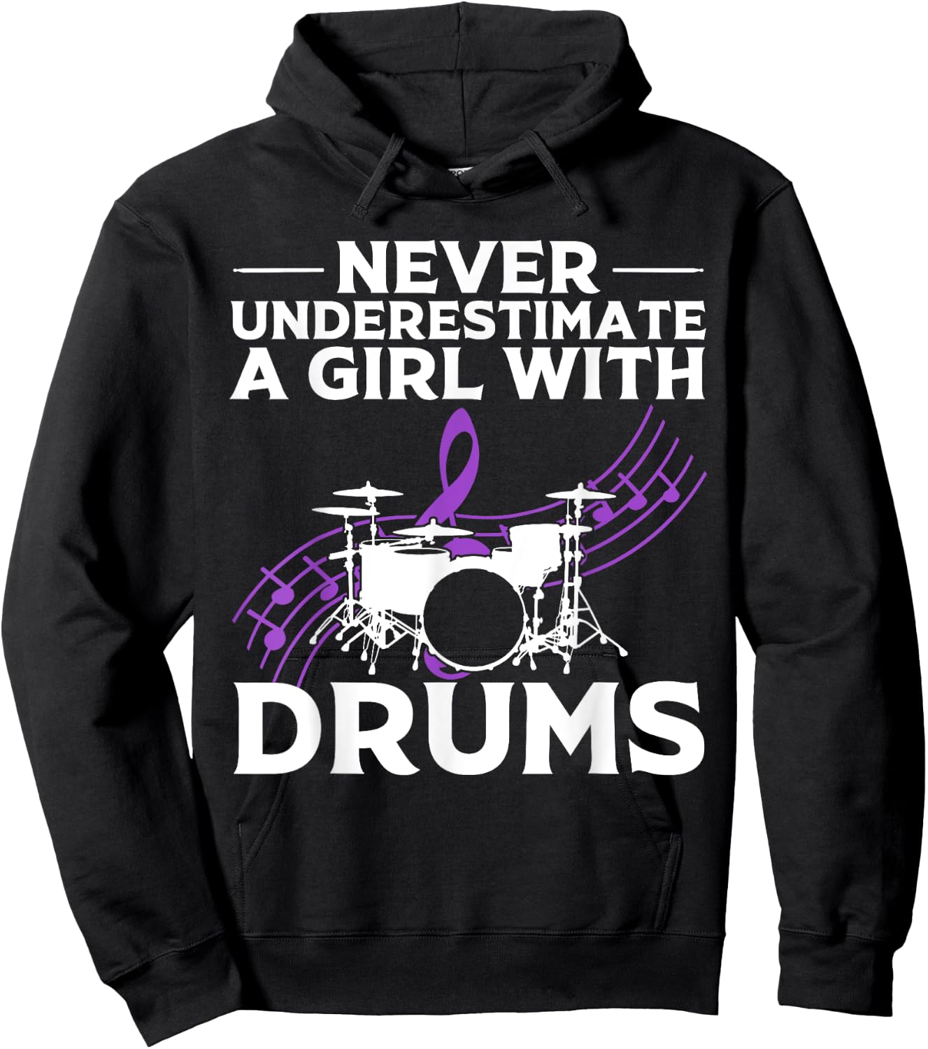 Funny Girl Drummer Gift Cool Rock And Roll Lady Hoodie - Hoodie | Black