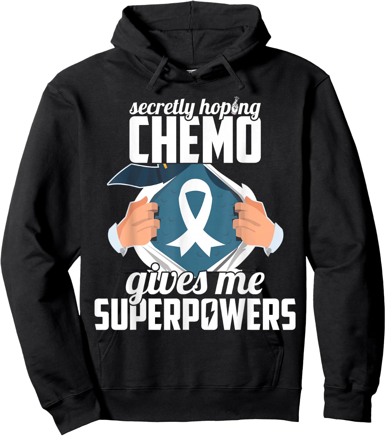 Secretly hoping chemo gives me superpowers Cancer Halloween Hoodie - Hoodie | Black