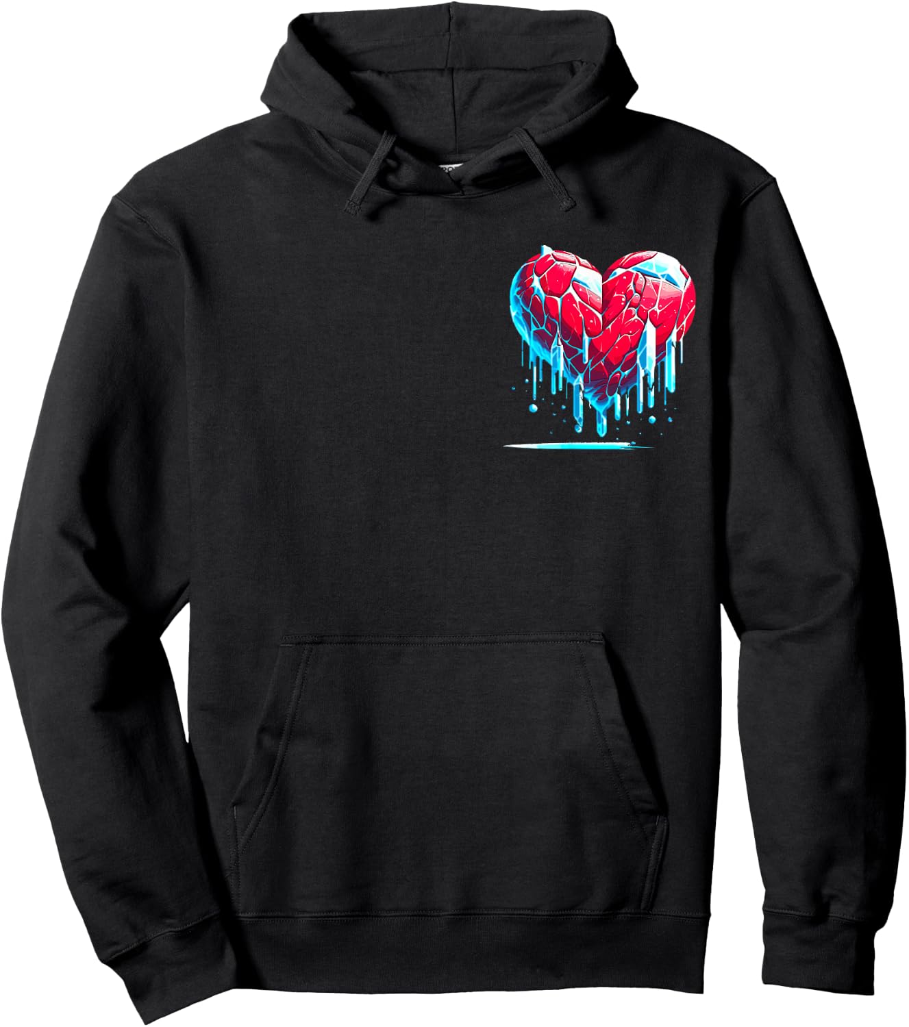 Funny Icy Cold Heart Artistic Frozen Heart Hoodie - Hoodie | Black