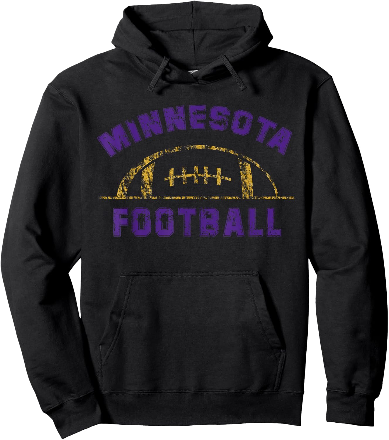 Minnesota Football | End Zone Game Day Distressed Vintage Hoodie - Hoodie | Black