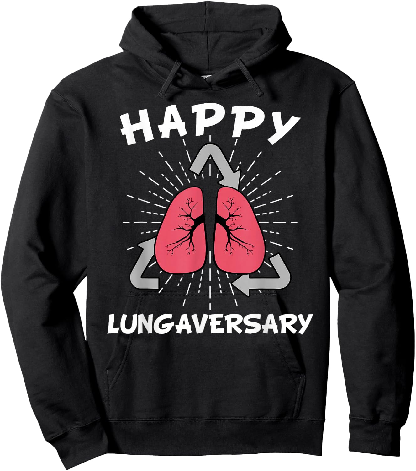 Happy Lungaversary Lung Transplant Hoodie - Hoodie | Black