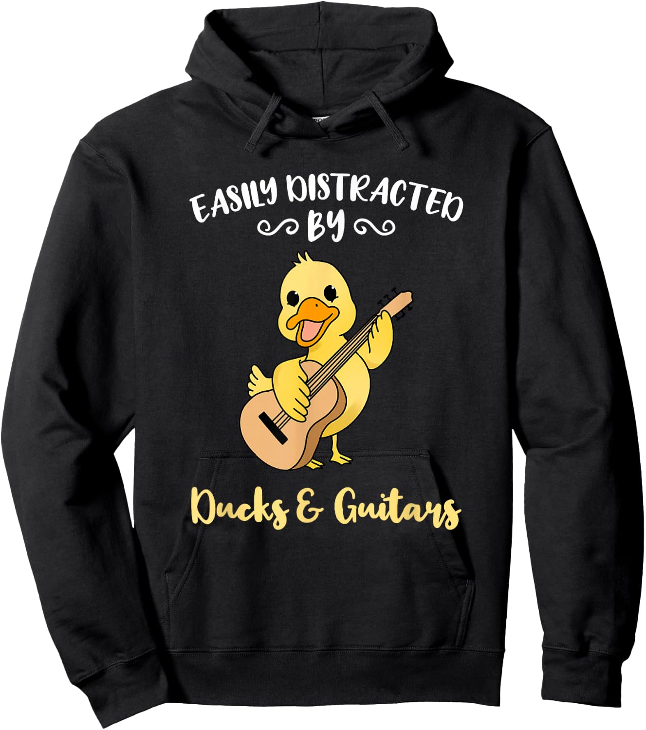 Easily Distracted By Ducks And Guitars Hoodie - Hoodie | Black