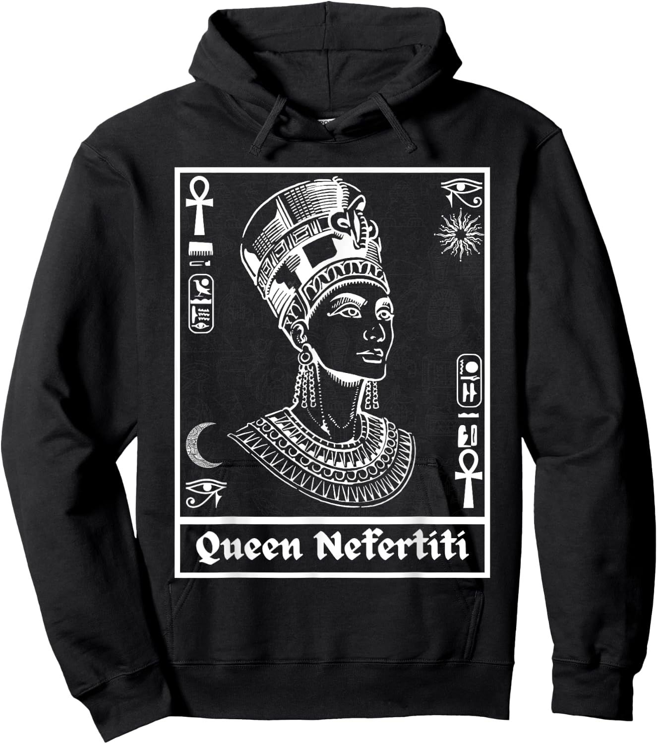 Ancient Egypt Egyptian Queen Nefertiti Kemetic Hoodie - Hoodie | Black