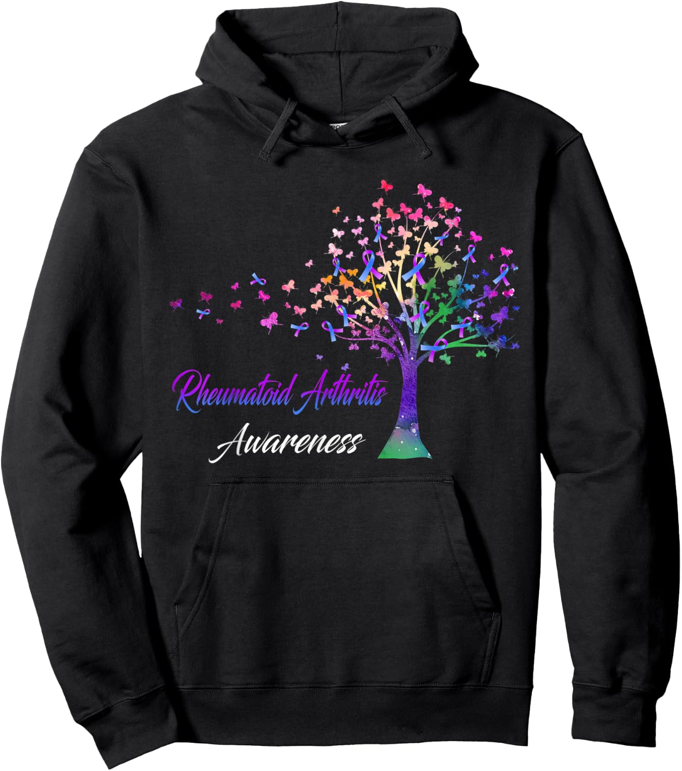 Tree Ribbon Rheumatoid Arthritis Awareness Hoodie - Hoodie | Black