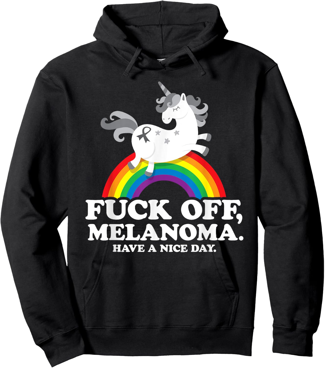Melanoma Cancer Survivor Shirt | Fuck Melanoma Hoodie - Hoodie | Black