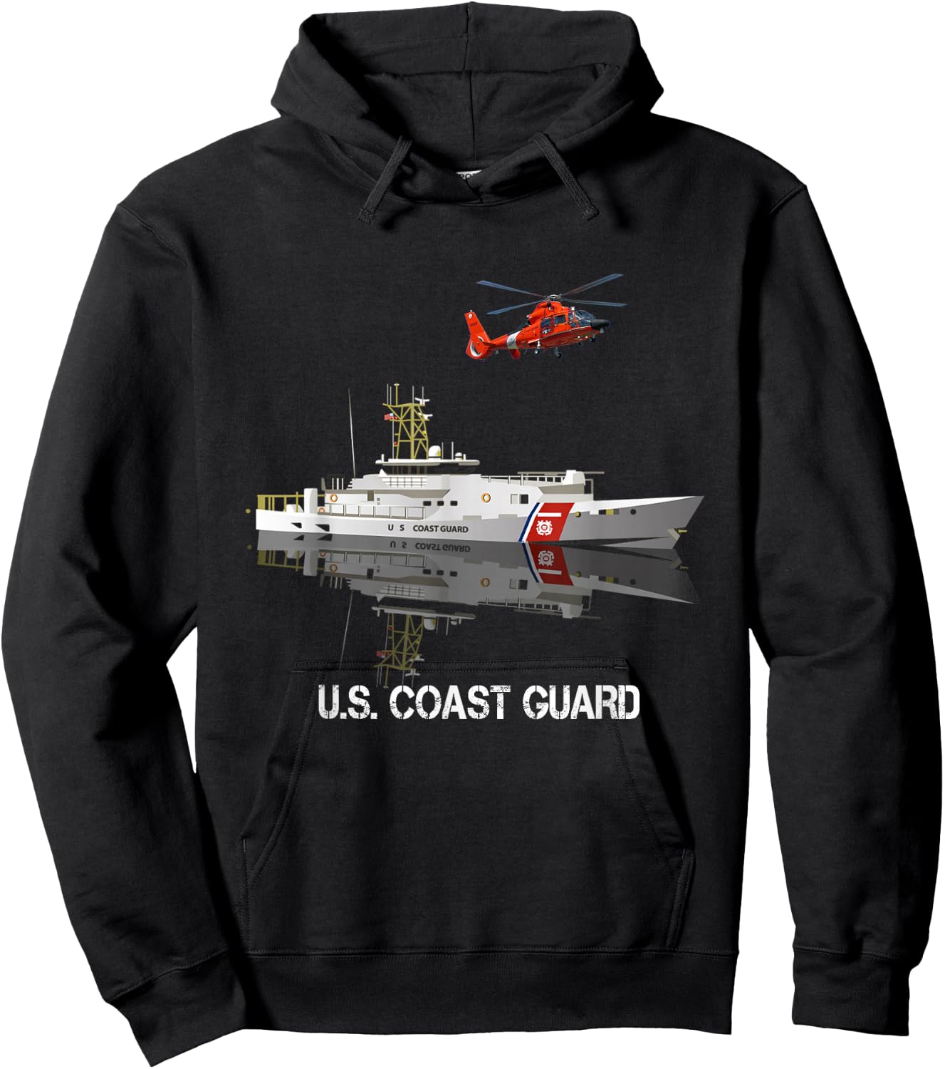 US Coast Guard Veteran T shirt Vintage USCG Veteran Gift Hoodie - Hoodie | Black