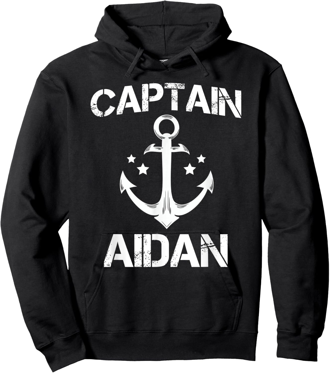 CAPTAIN AIDAN Funny Birthday Personalized Name Boat Gift Hoodie - Hoodie | Black