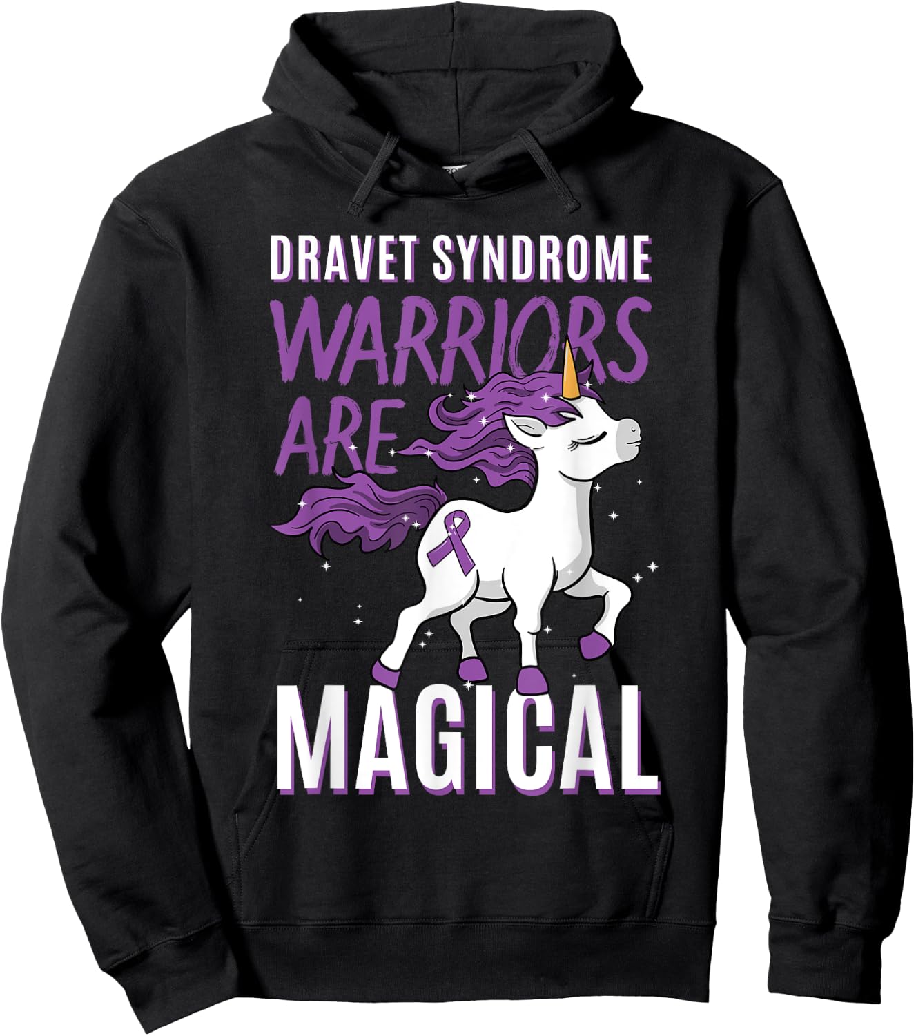 Dravet Syndrome Warrior SMEI Childhood Epilepsy Unicorn SMEB Hoodie - Hoodie | Black