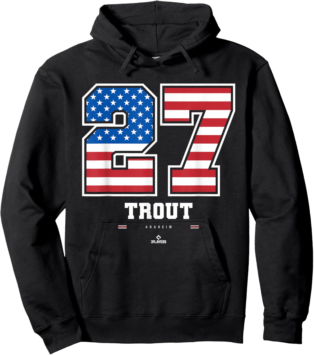 Mike Trout - US Flag Number Hoodie - Hoodie | Black