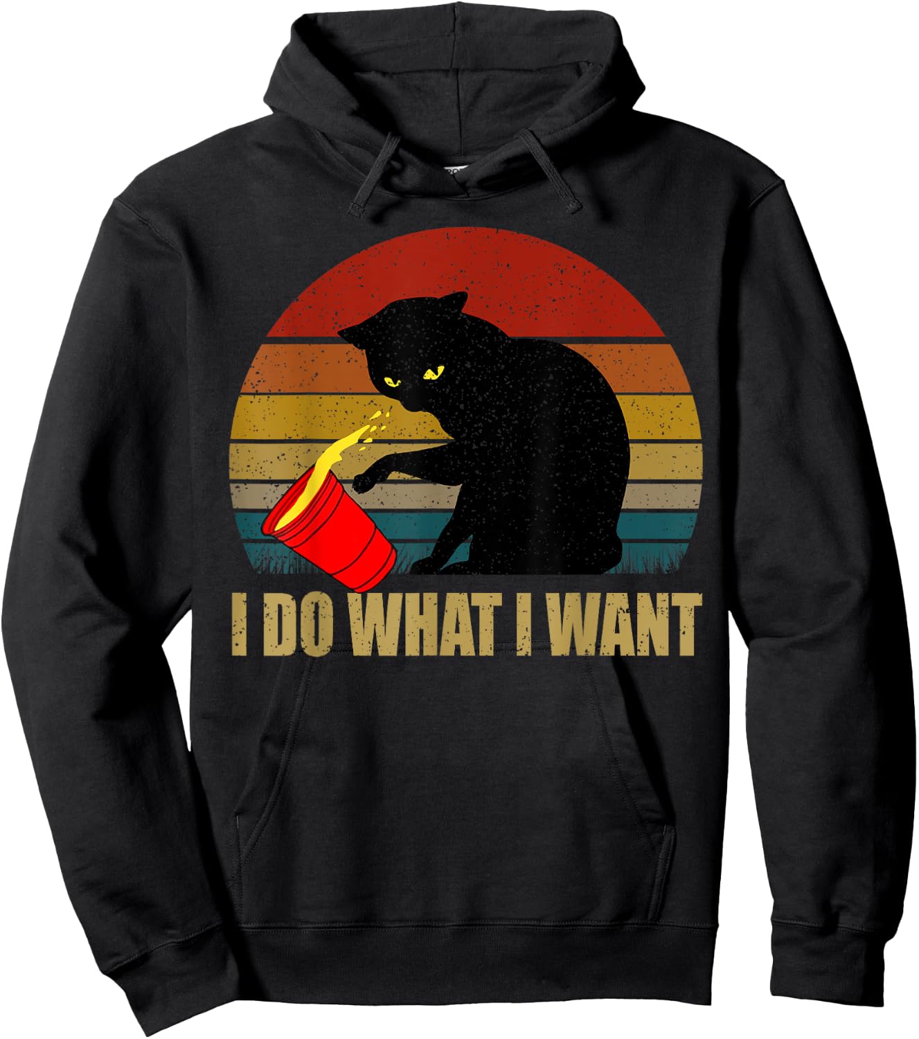 Angry Cat Evil Women Girls Kids Hoodie - Hoodie | Black