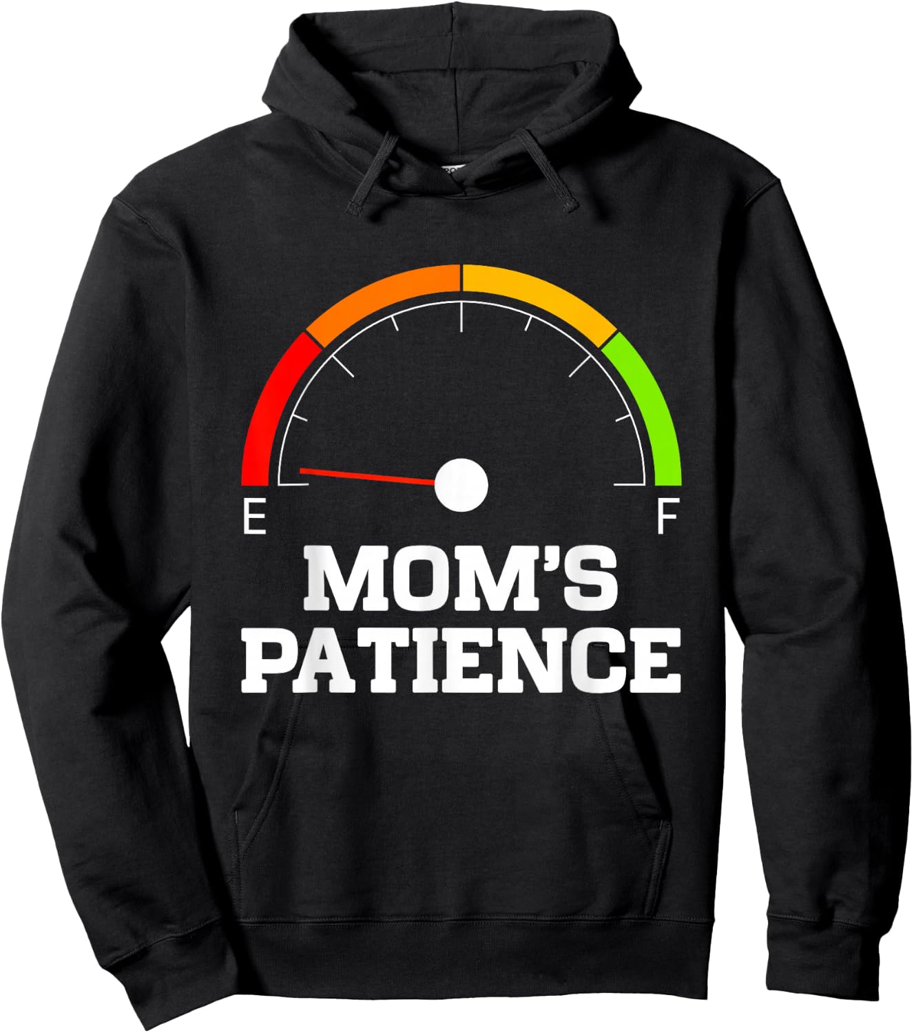 Empty Patience Meter Funny Mothers Day Birthday Women Mom Hoodie - Hoodie | Black