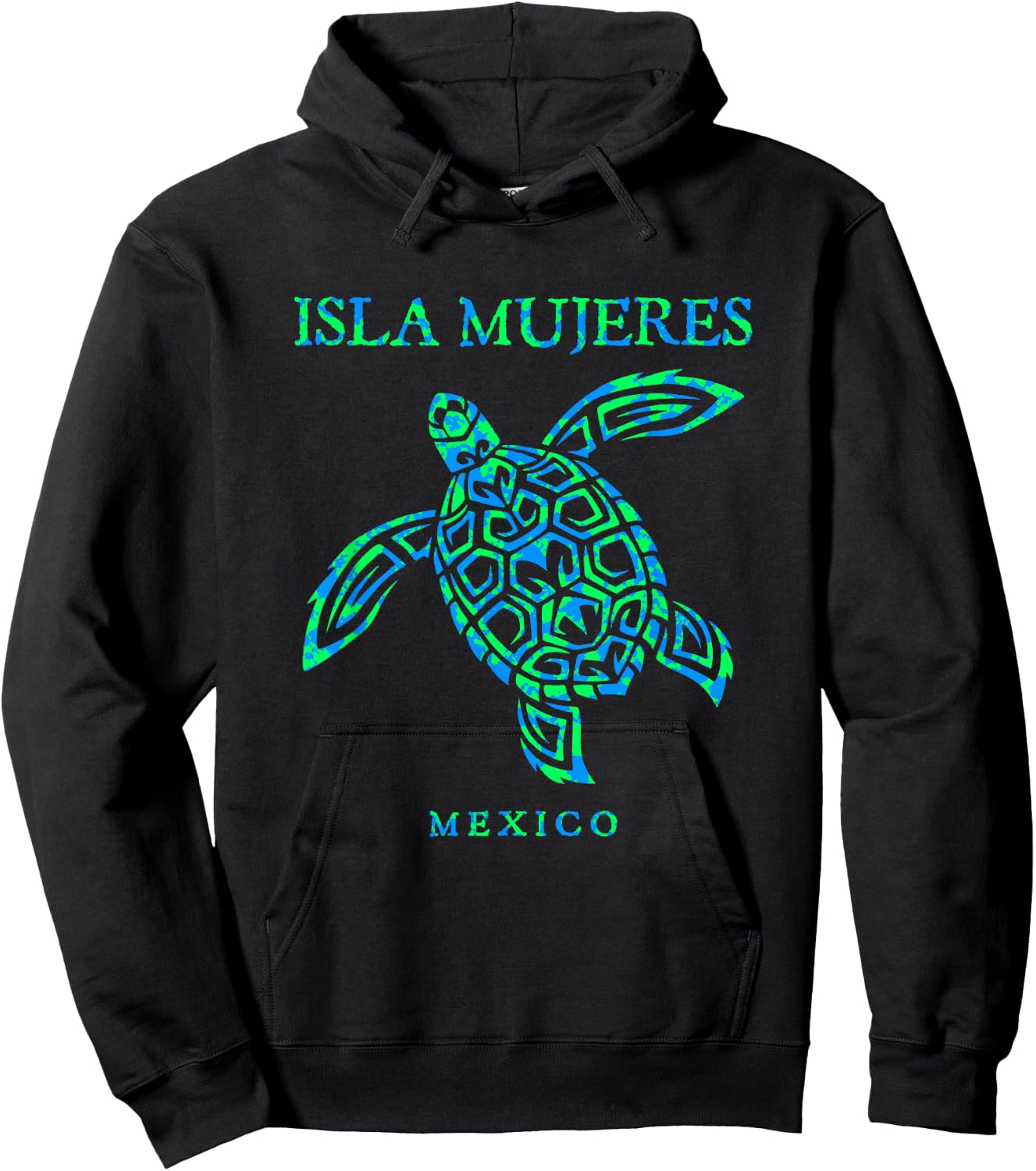 Isla Mujeres Mexico Souvenir Sea Turtle Colorful Boys Girls Hoodie - Hoodie | Black