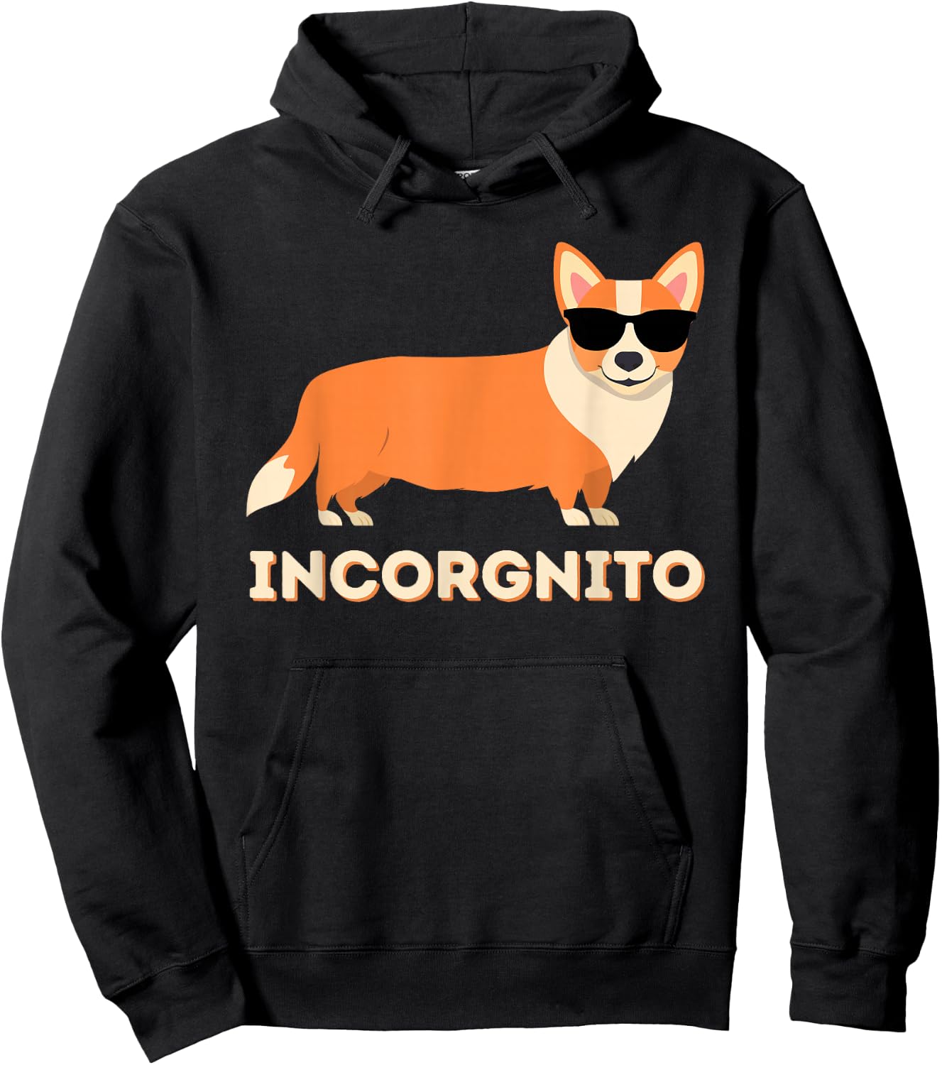 Incorgnito - Funny Welsh Corgi Owner Dog Lover Small Hoodie - Hoodie | Black