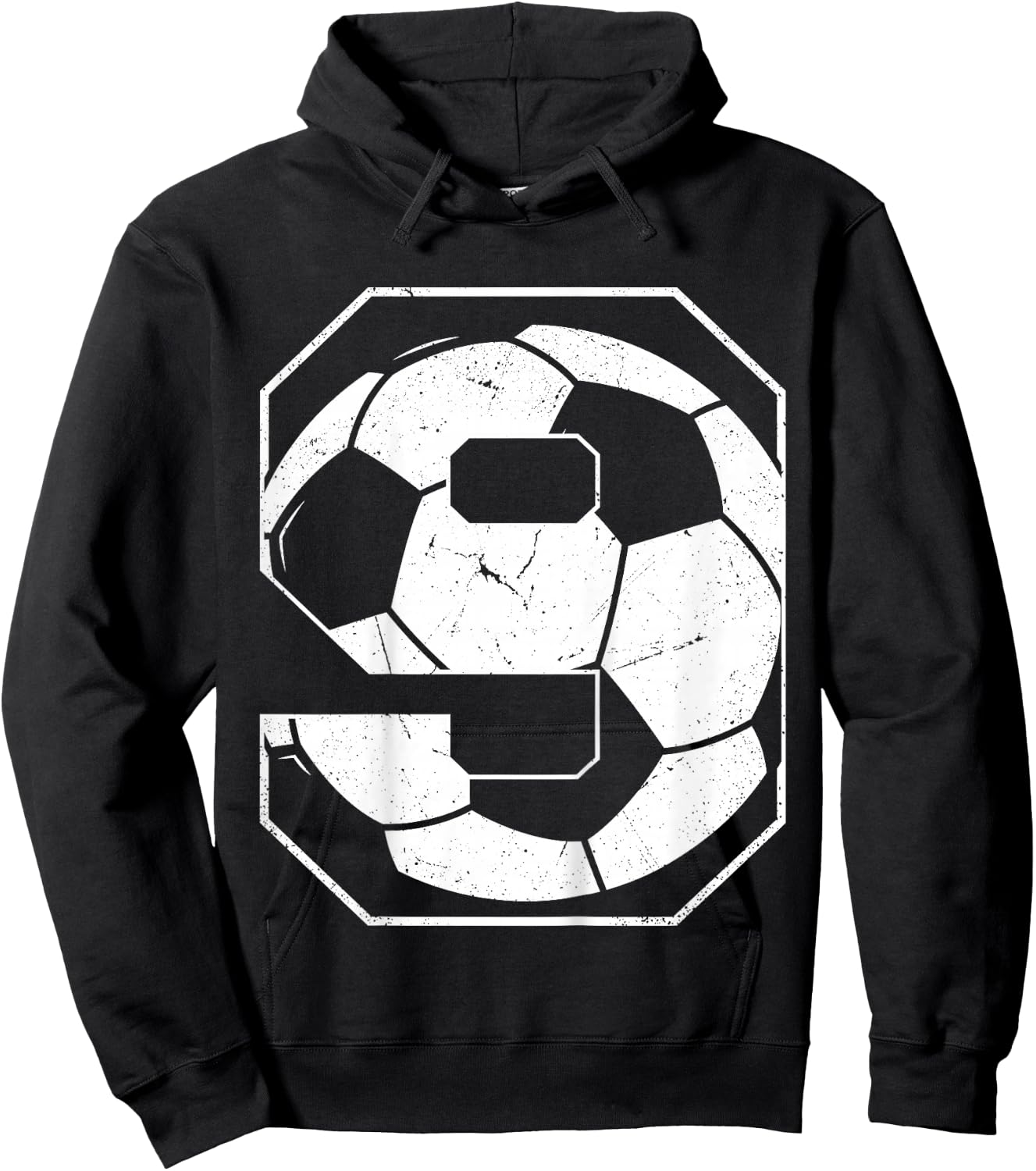 Kids 9th Birthday Boy Soccer Player Football 9 Years Old Hoodie - Hoodie | Black