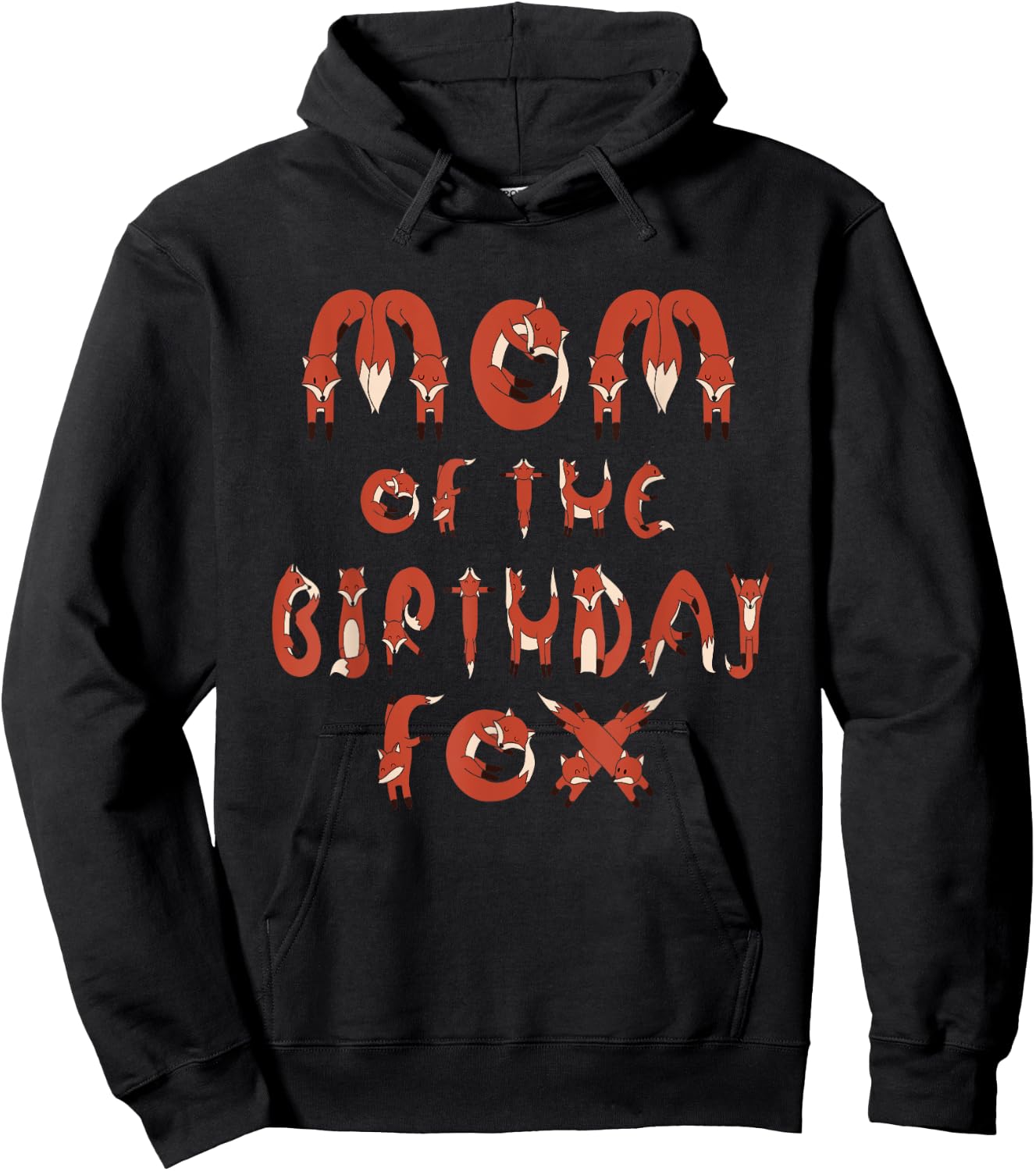 Mom Of The Birthday Fox Boys And Girls B-day Party Hoodie - Hoodie | Black
