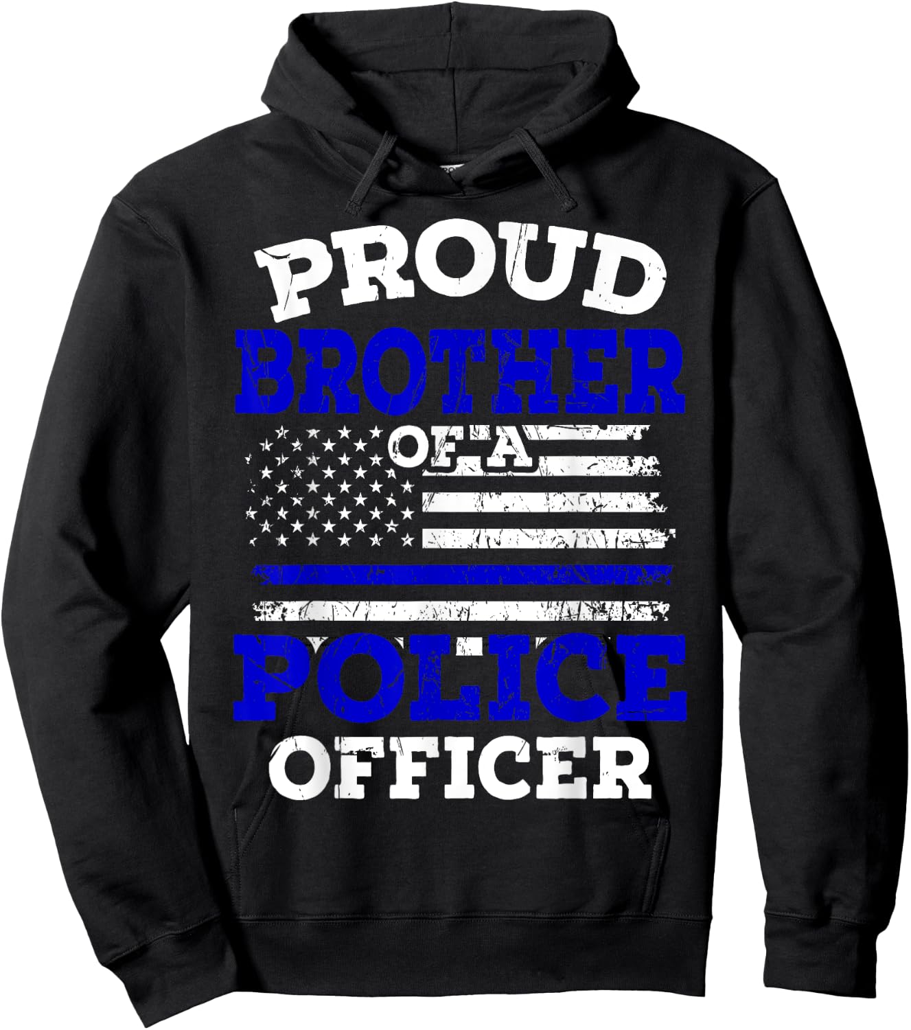 Thin Blue Line USA Flag Policeman Patriotic Police Officer Hoodie - Hoodie | Black