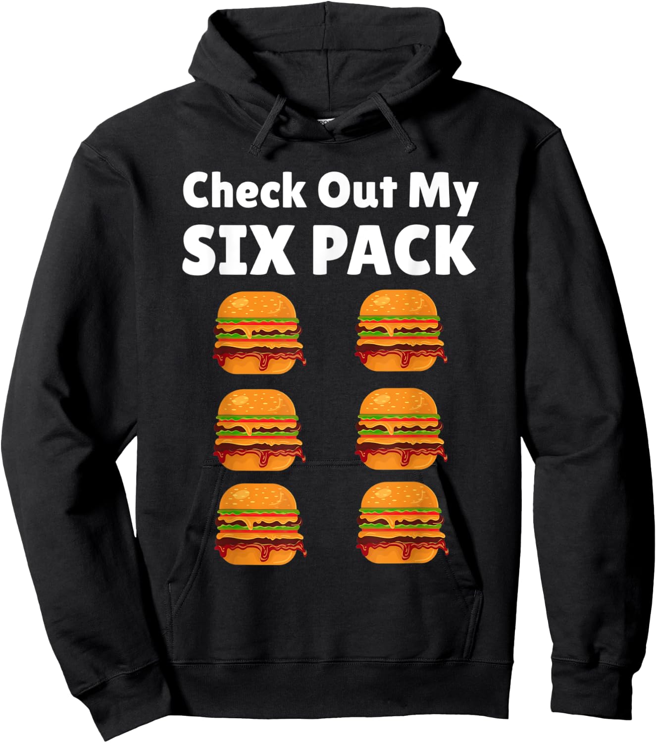 Check Out My Six Pack Burger - Funny Food Lover Hoodie - Hoodie | Black