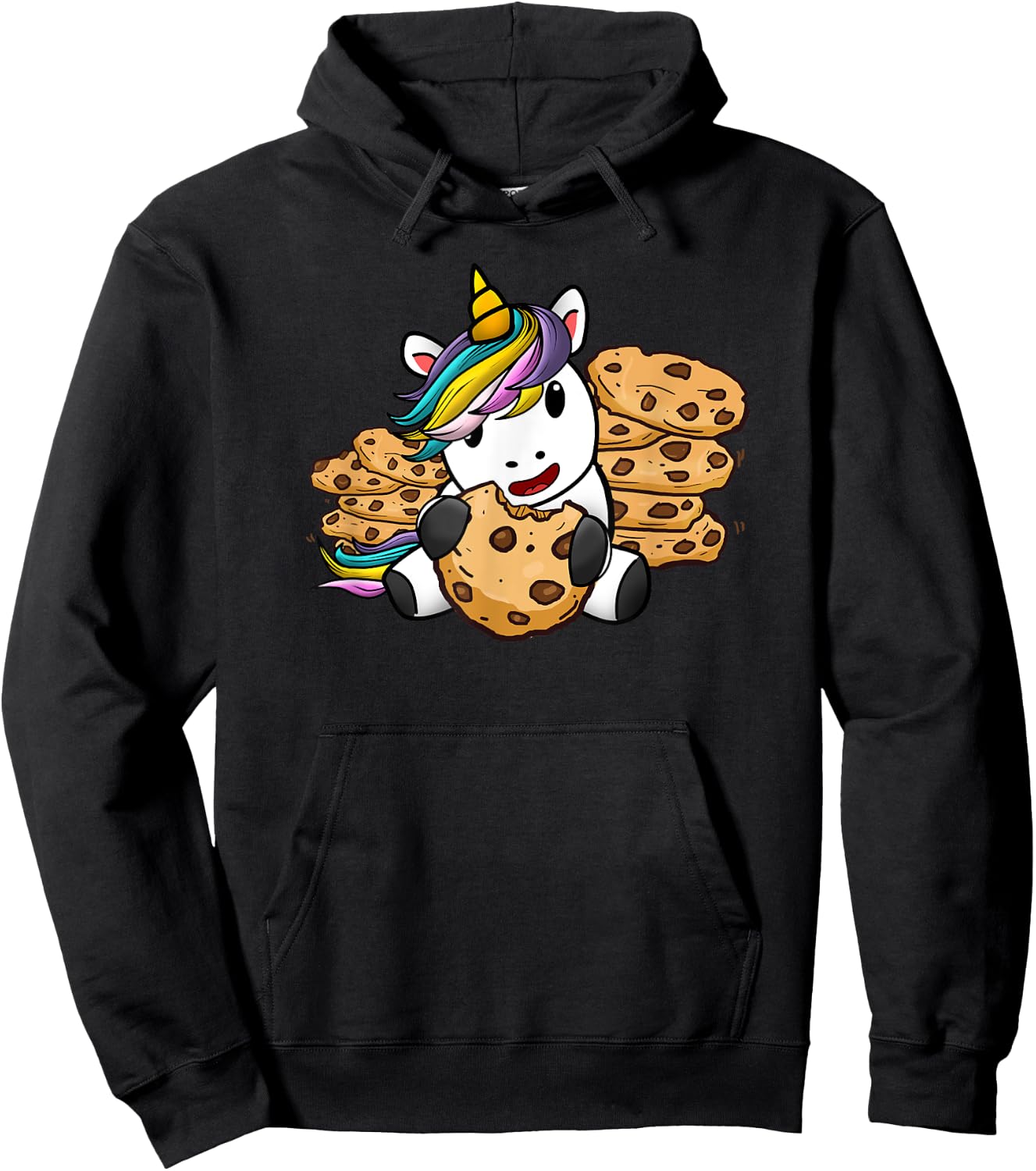 Unicorn Girl Cookies Gift Love Awesome Funny Hoodie - Hoodie | Black