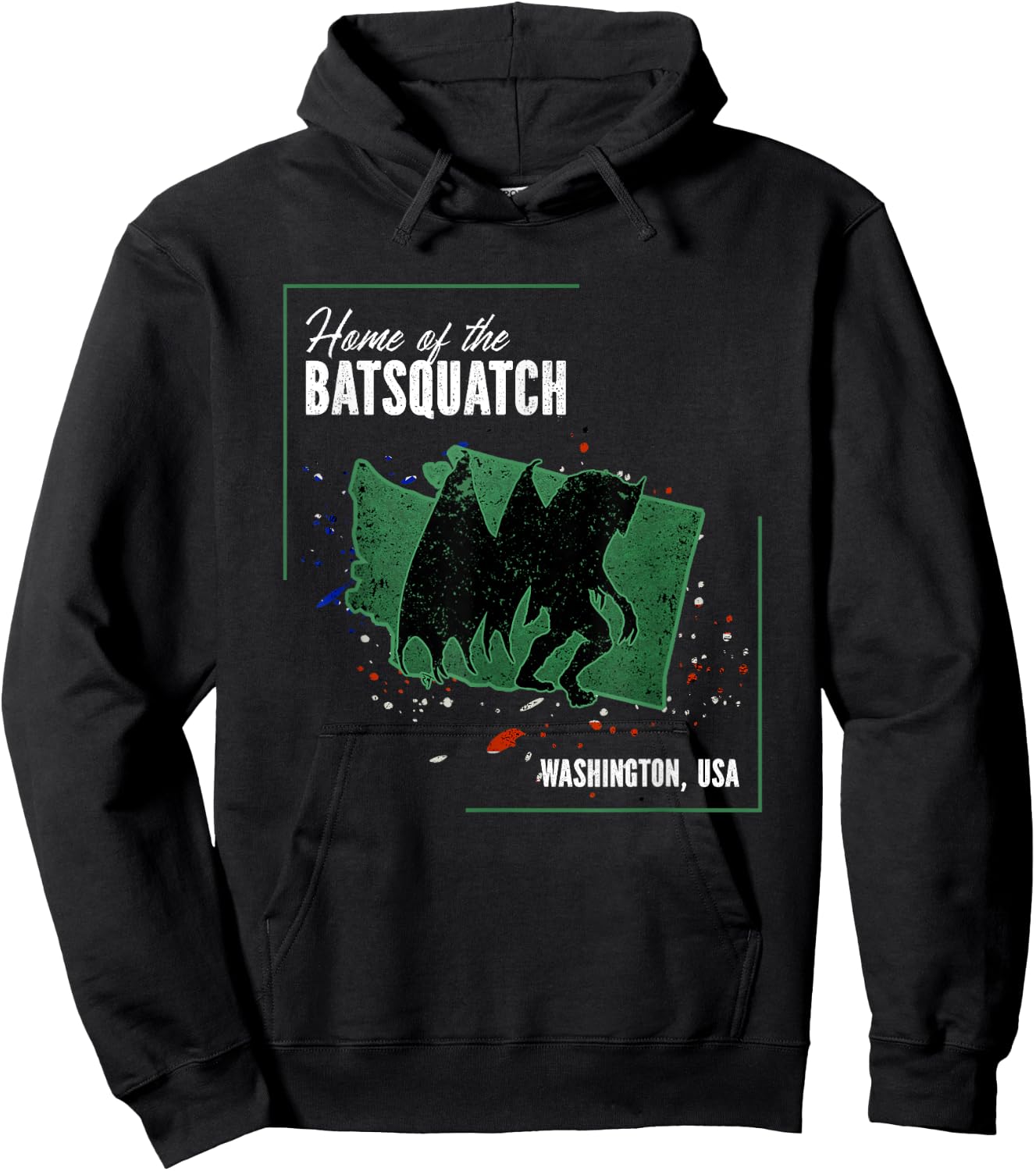 Washington - Cryptids Home of the Batsquatch Hoodie - Hoodie | Black