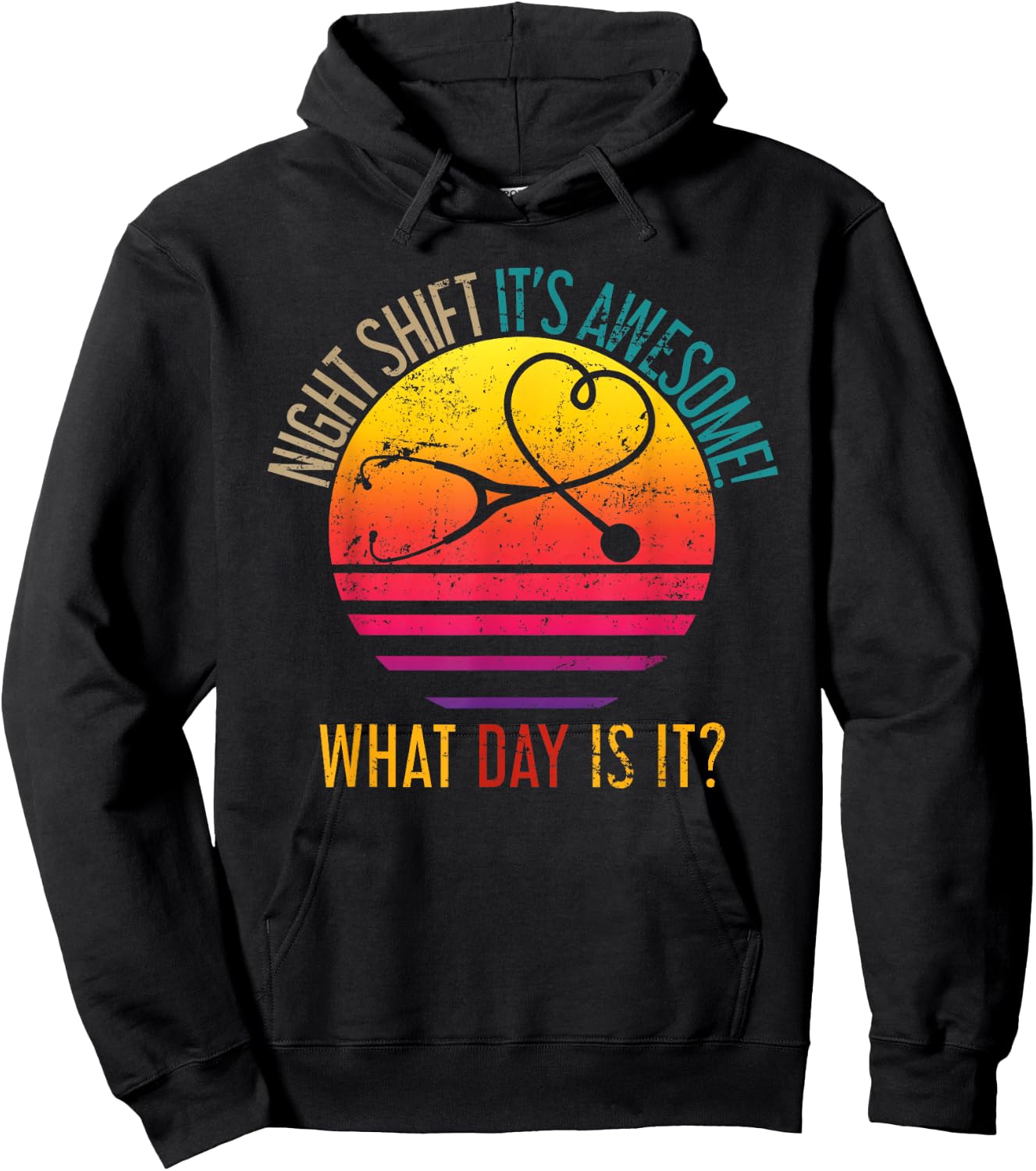 What Day Is It Night Shift Nurse Hoodie - Hoodie | Black