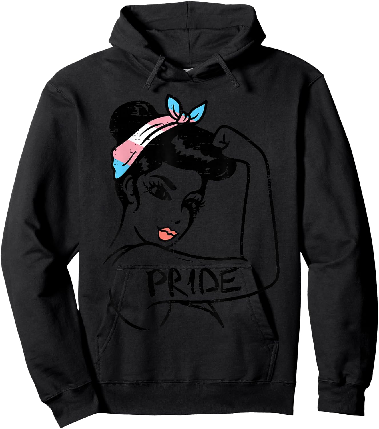 Unbreakable Strong Woman Transgender Trans Pride Flag Gift Hoodie - Hoodie | Black