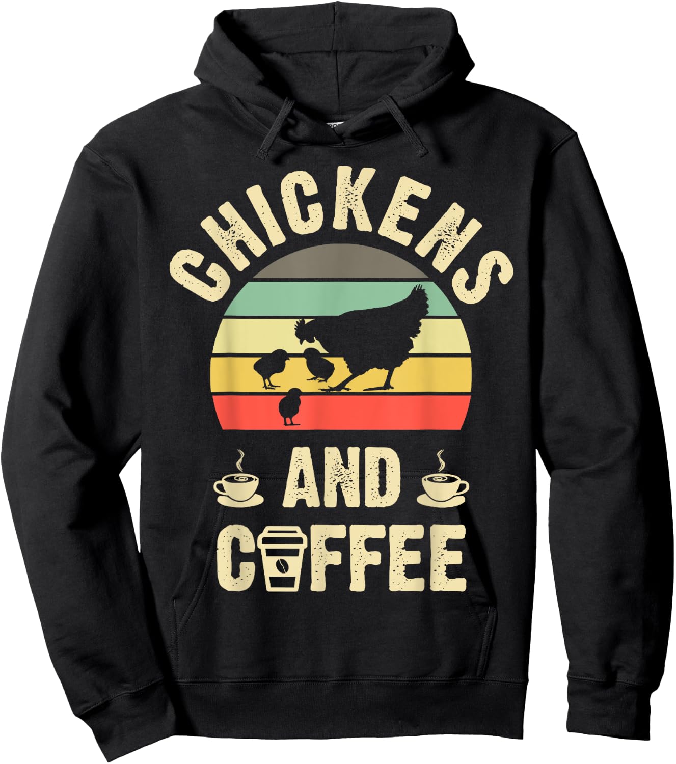 I like Chickens & Coffee Funny vintage Pet theme lover Hoodie - Hoodie | Black