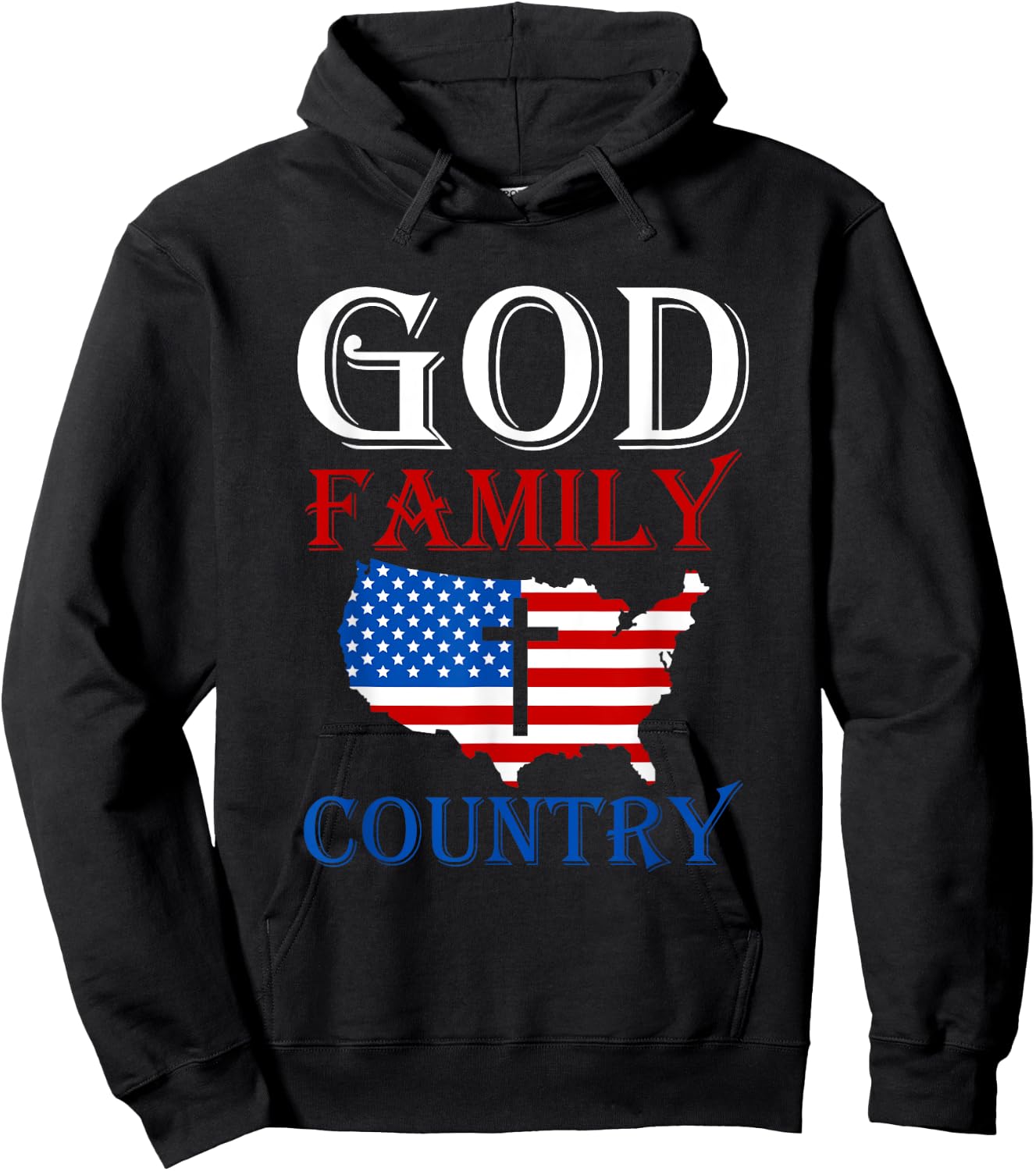 God Family Country Christian Gift USA Prayer Hoodie - Hoodie | Black
