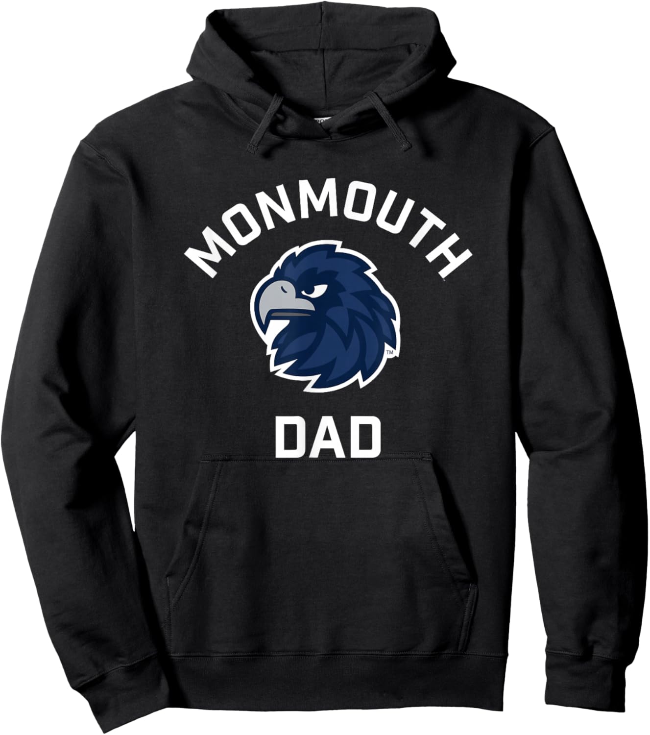 Monmouth University Hawks Arched Dad Hoodie - Hoodie | Black