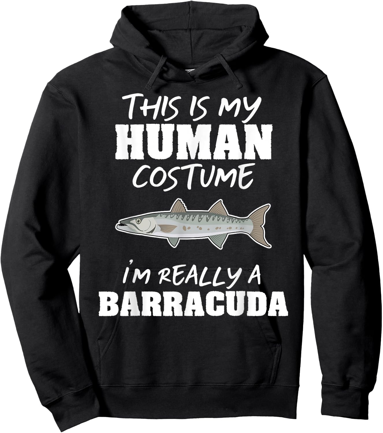This Is My Human Costume I'm Really A Barracuda Funny Hoodie - Hoodie | Black