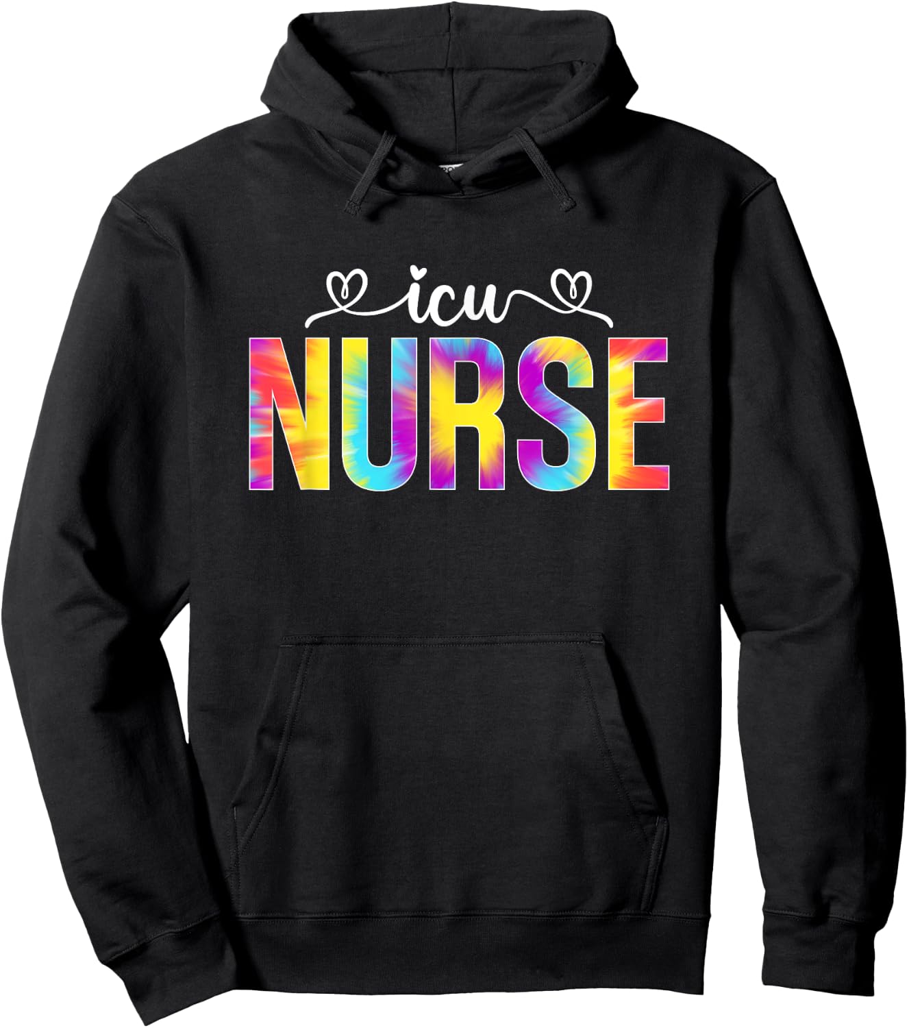 ICU Nurse Intensive Care Unit Tie Dye Men Hoodie - Hoodie | Black
