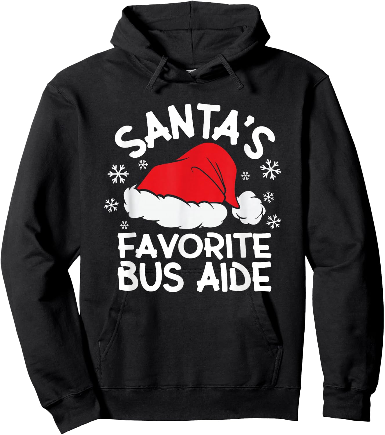 Santa's Favorite Bus Aide Design for Christmas Party Hoodie - Hoodie | Black