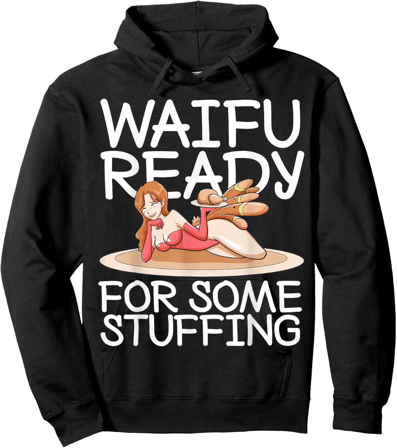 Otaku Ahegao Anime Thanksgiving Ecchi Hentai Lewd Sexy Waifu Hoodie - Hoodie | Black