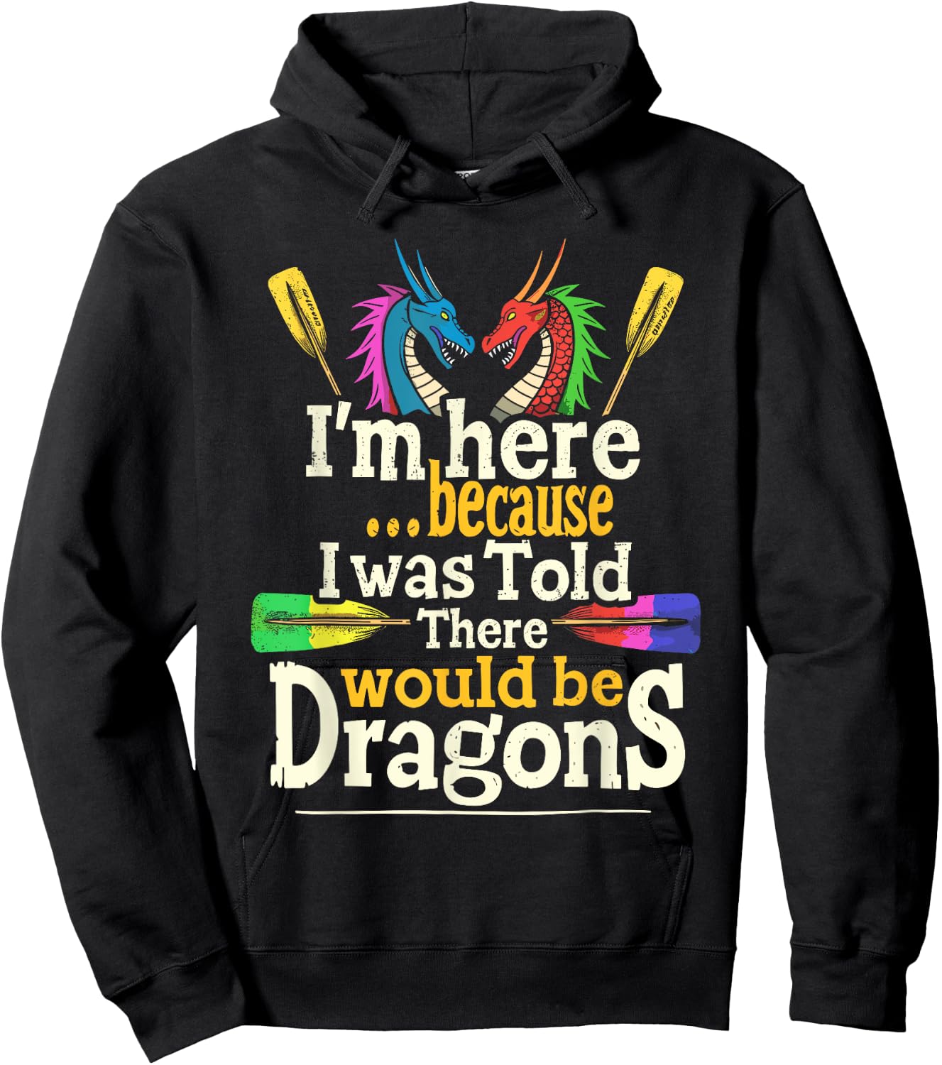 Funny Dragon Boat Paddle and Dragon Boat Racing Hoodie - Hoodie | Black