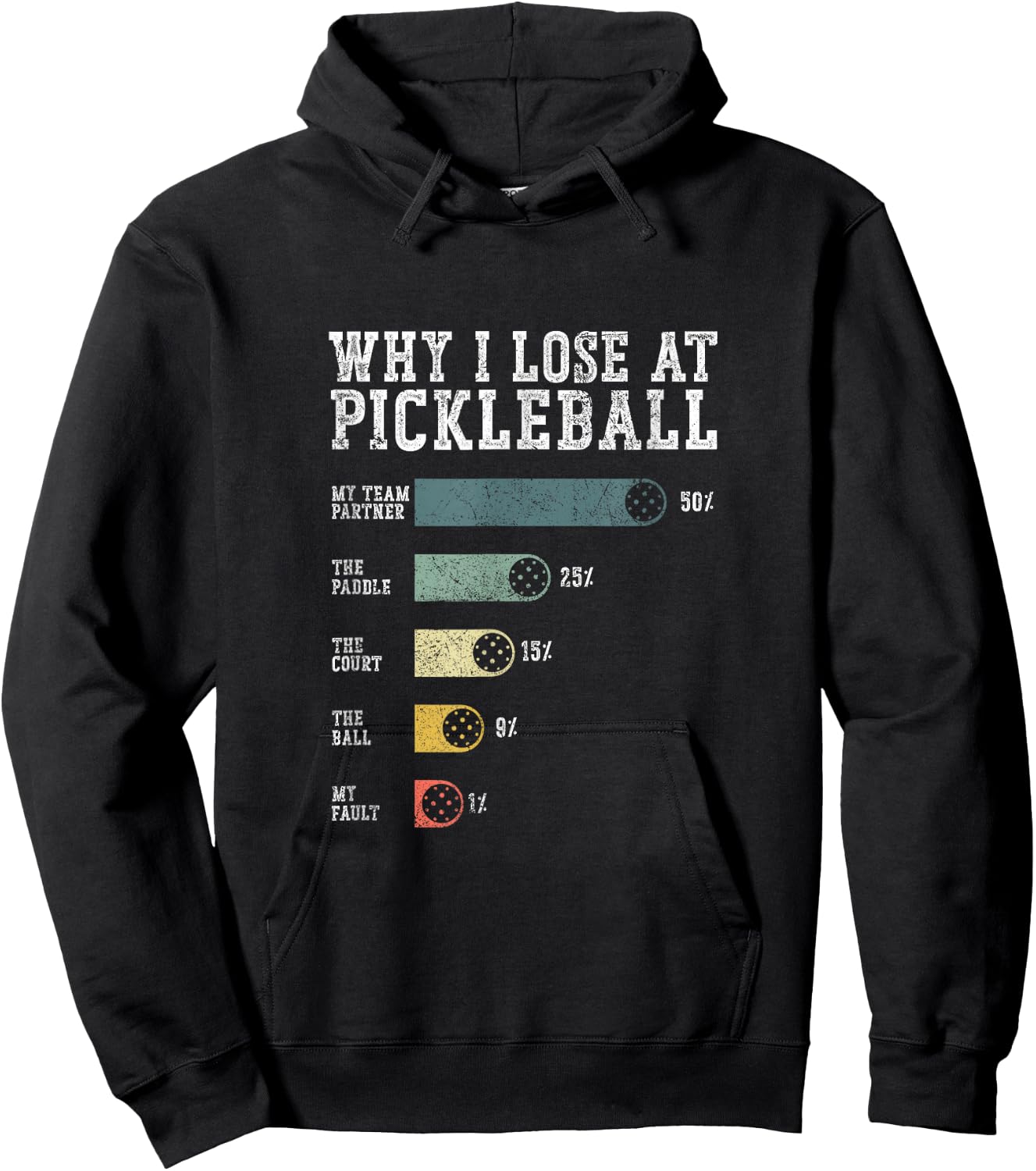Why I Lose at Pickleball Humor Funny Pickleball Men Women Hoodie - Hoodie | Black
