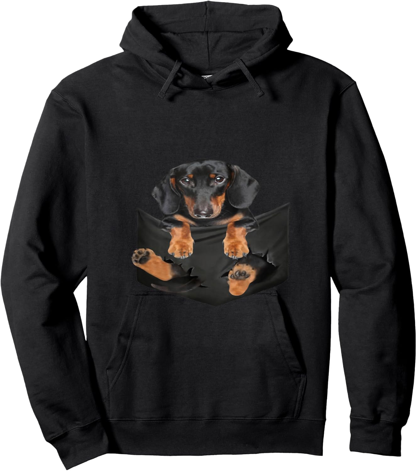 Dog Lovers Gifts Dachshund in a Bag Men Women Girls Kids Hoodie - Hoodie | Black